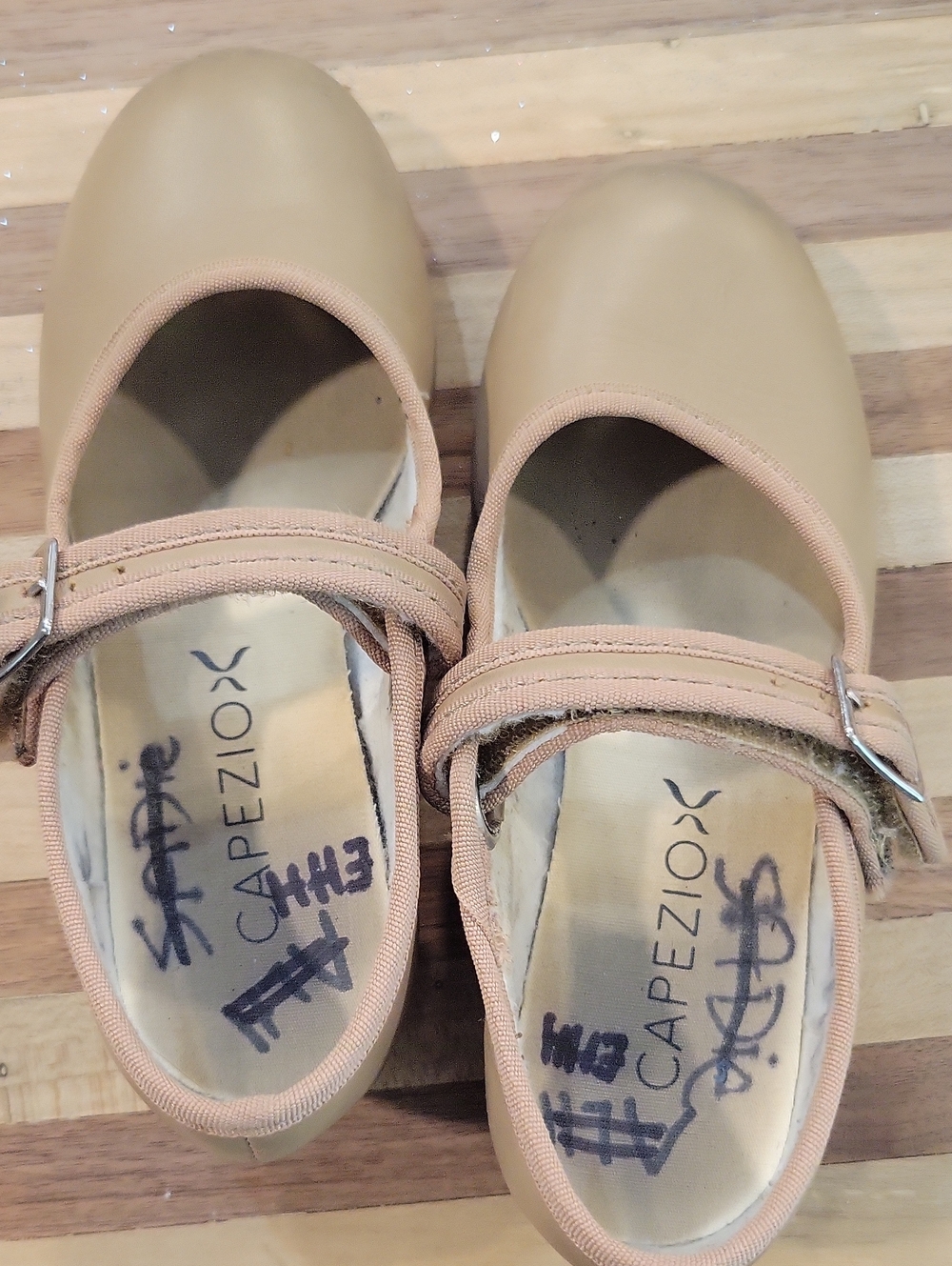Capezio Girls Mary Jane Shoes in Nude Tan